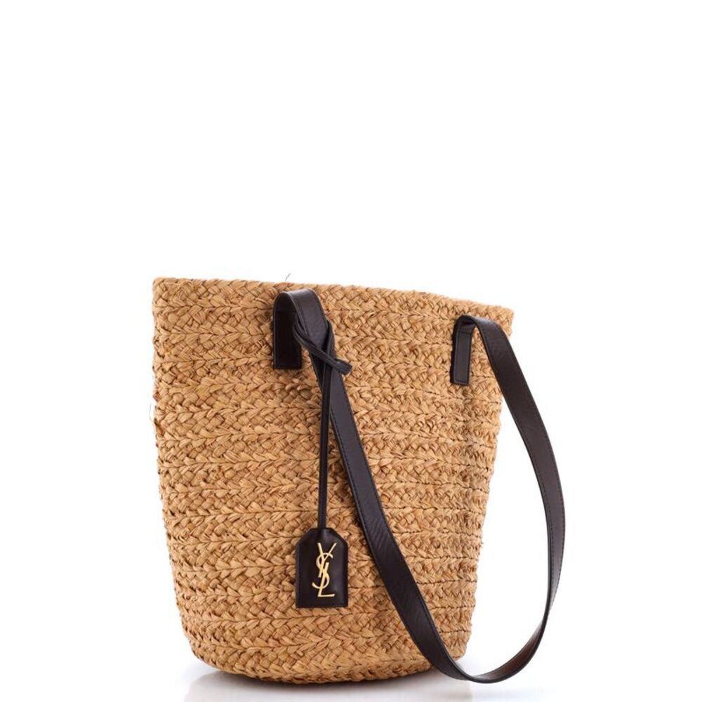 Saint Laurent Panier Basket Shopper Raffia Small Brown - Picture 2 of 7